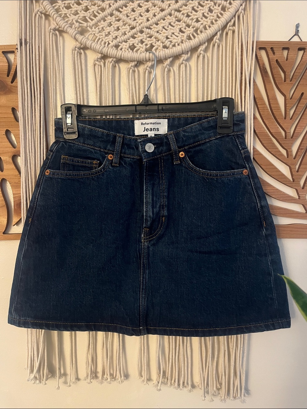 Reformation Lydia High Rise Denim Mini Skirt Size 26